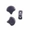John Bead Czech Glass Jet Color Metallic Suede Ginko Beads, 50g